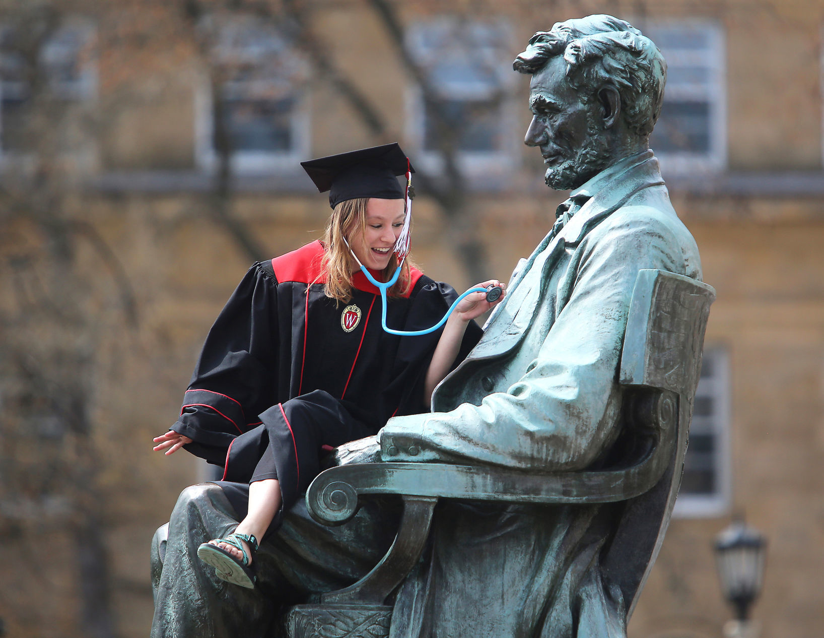 Giving Abe a checkup